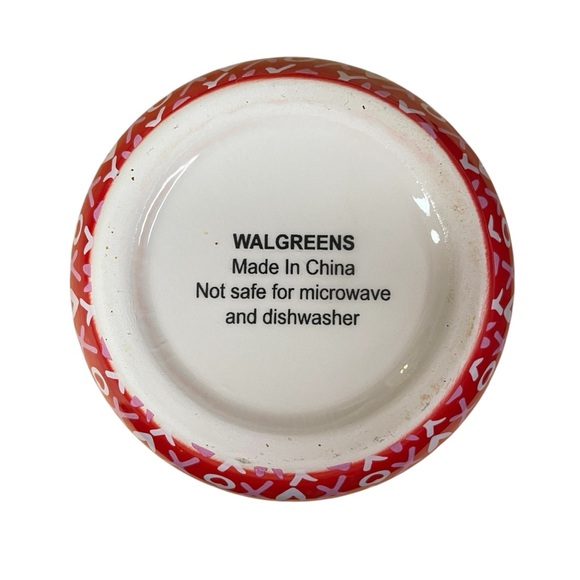 LOVE HUGS KISSES ♥️XO Patterned red bowl nested set 3 bowls soup cereal planters - Picture 5 of 6